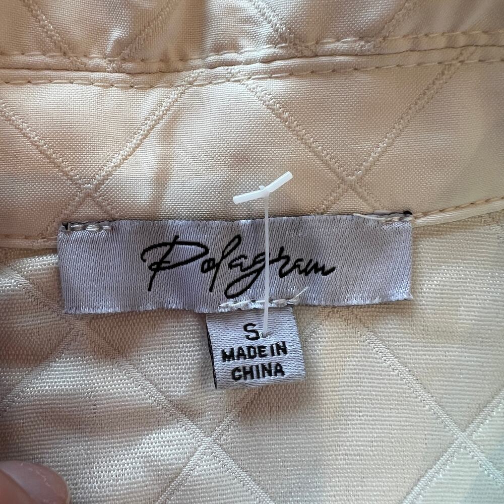 POLAGRAM Women's Quilted Shirt Jacket Size S In Cream - Picture 5 of 7